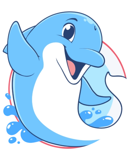 Dolphin Blue Emblem waving